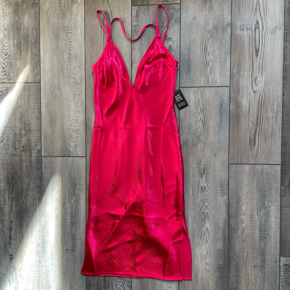NWT Hot Pink Satin Mini Express Size 0